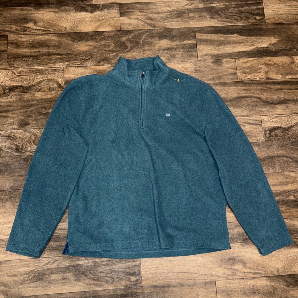 Crown & Ivy 1/4 Zip Fleece Pullover Sweater Super Soft Men's Size XL Green